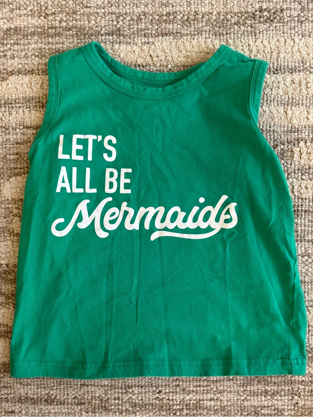 SweetHoney Green Tank Top with White 'Let's All Be Mermaids' Graphic